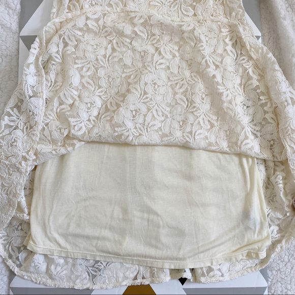 Free People Miles of Lace Ivory Tank Swing Dress L - Picture 4 of 12